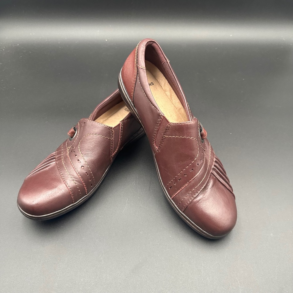 Earth Origins Glendale Gabrielle Merlot Narrow Leather Comfort Shoes
